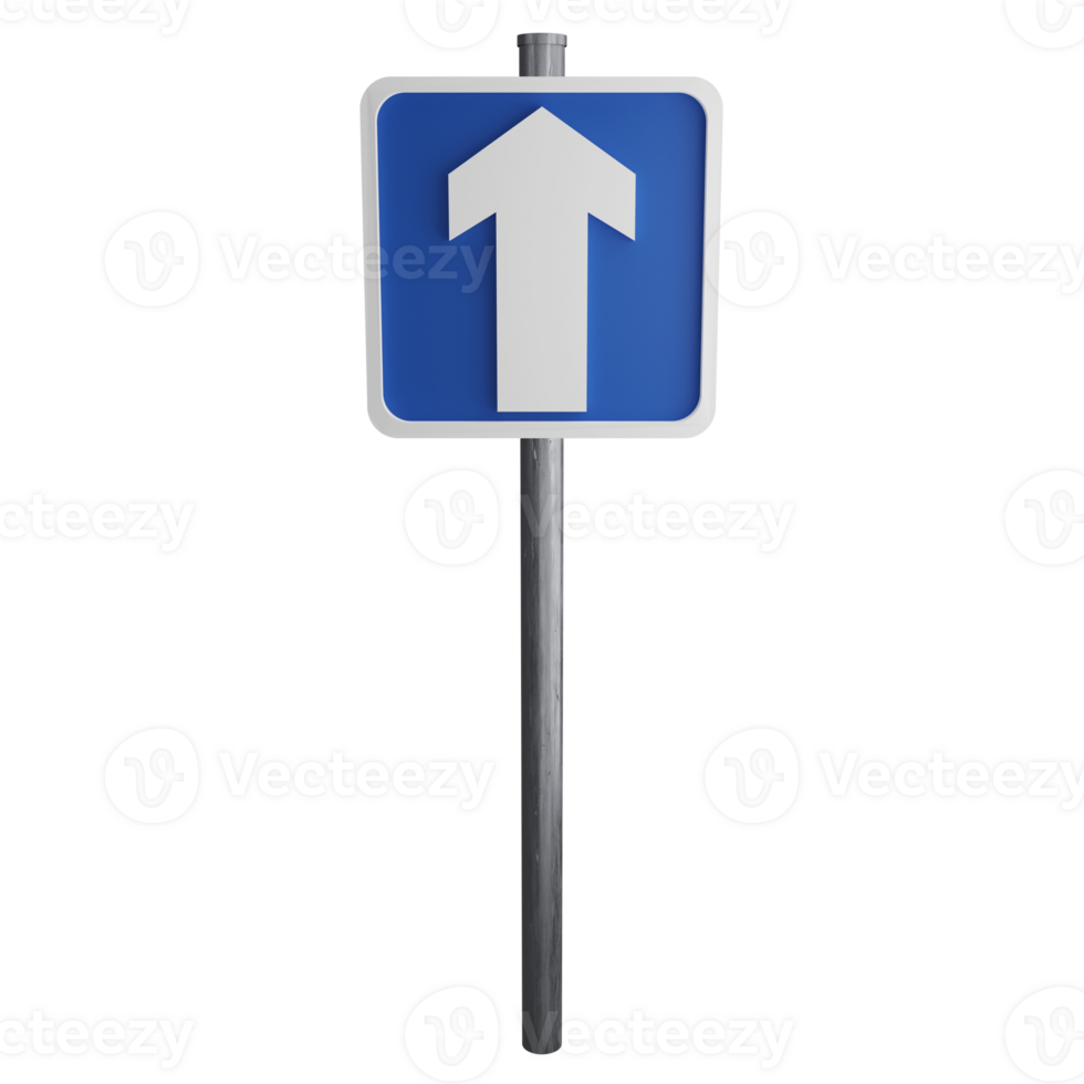 One way traffic sign on the road clipart flat design icon isolated on transparent background, 3D render road sign and traffic sign concept png
