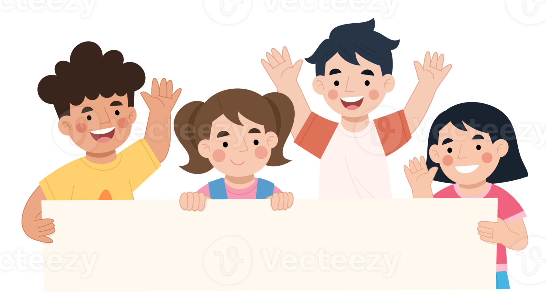 illustration av Lycklig barn innehav en baner png