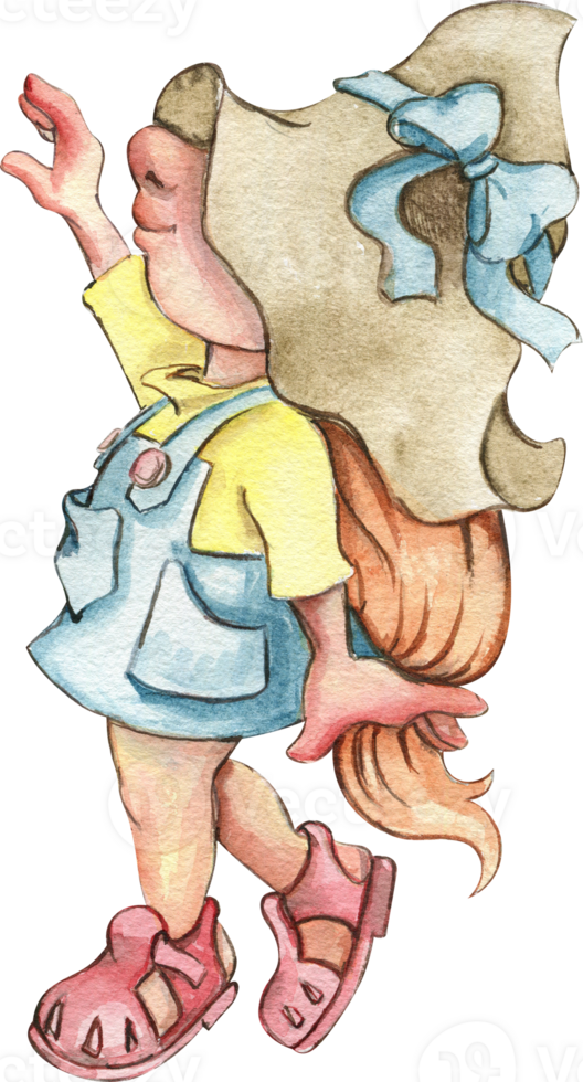 Watercolor hand drawn cute Nordic Scandinavian gnome. png