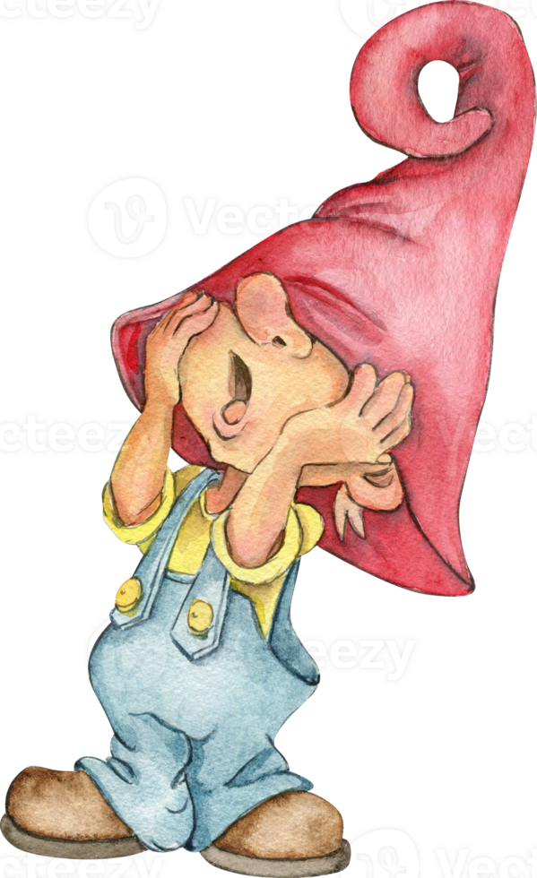 Watercolor hand drawn cute Nordic Scandinavian gnome. png