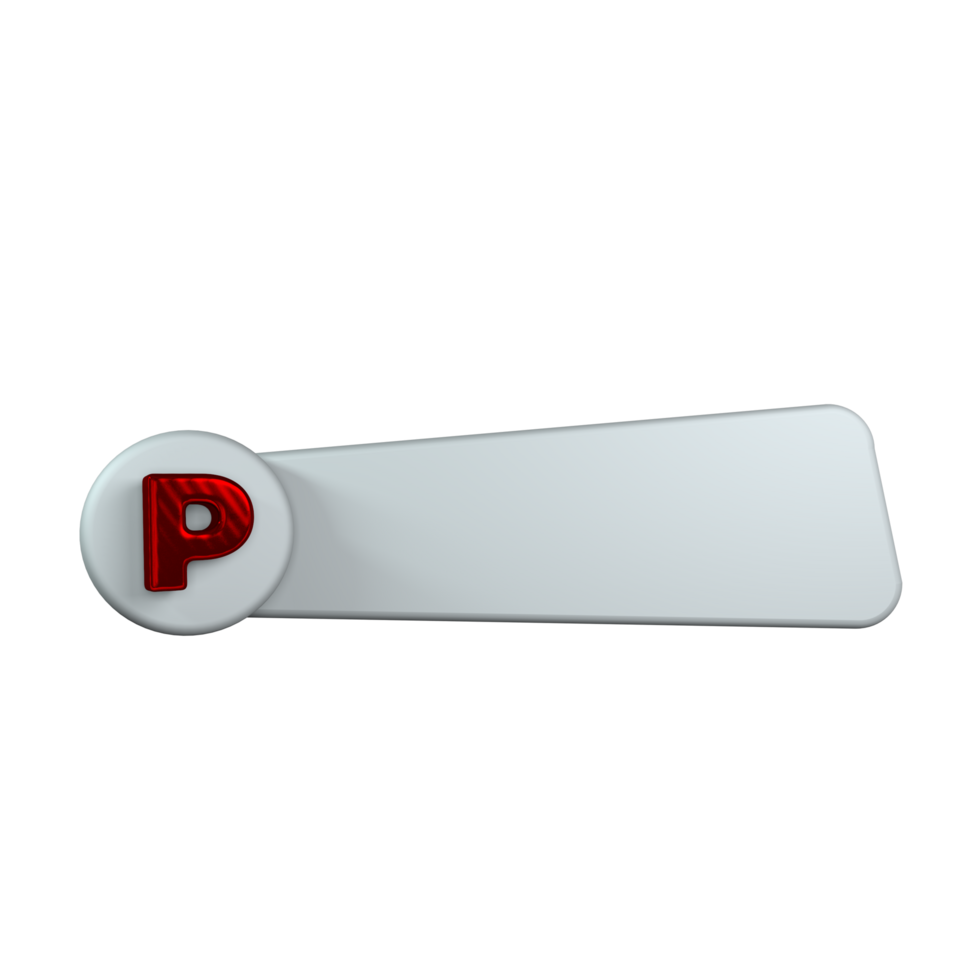 Letter P banner with frame png