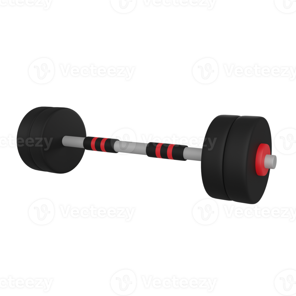 isolated 3d illustration of a red and black barbell png