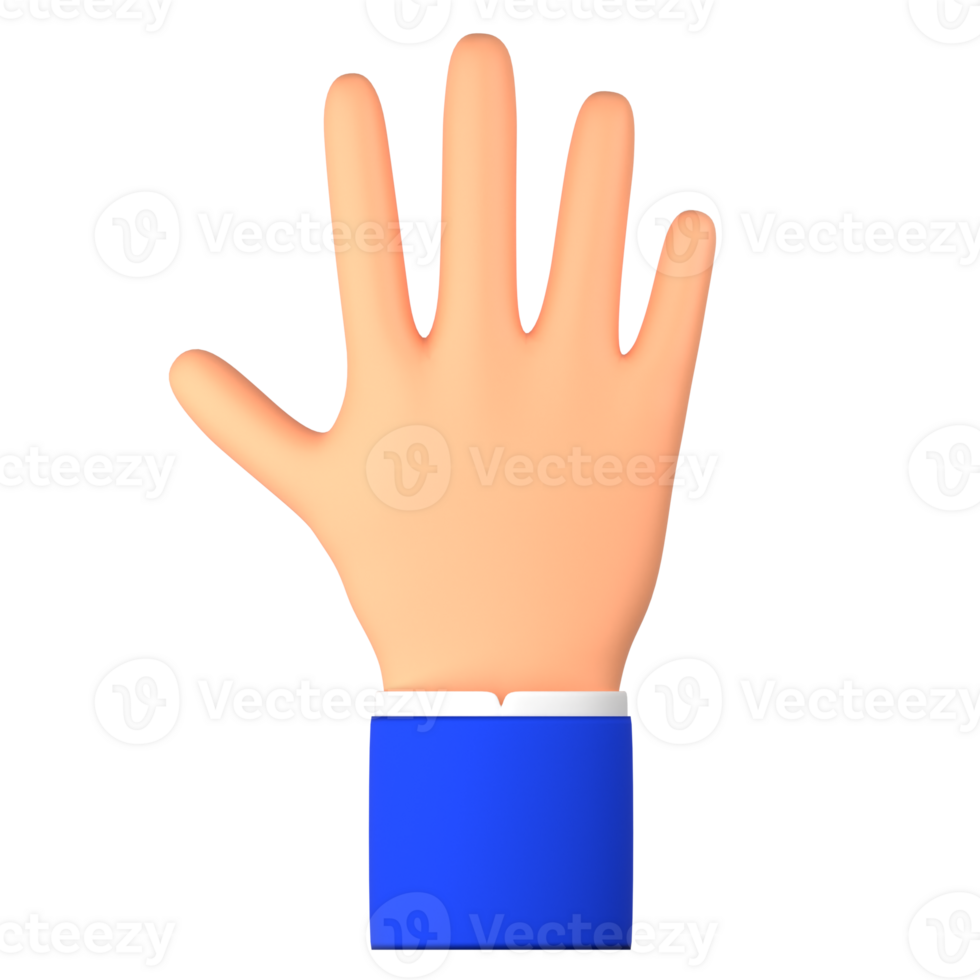 high-five hand- gebaar 3d illustratie png