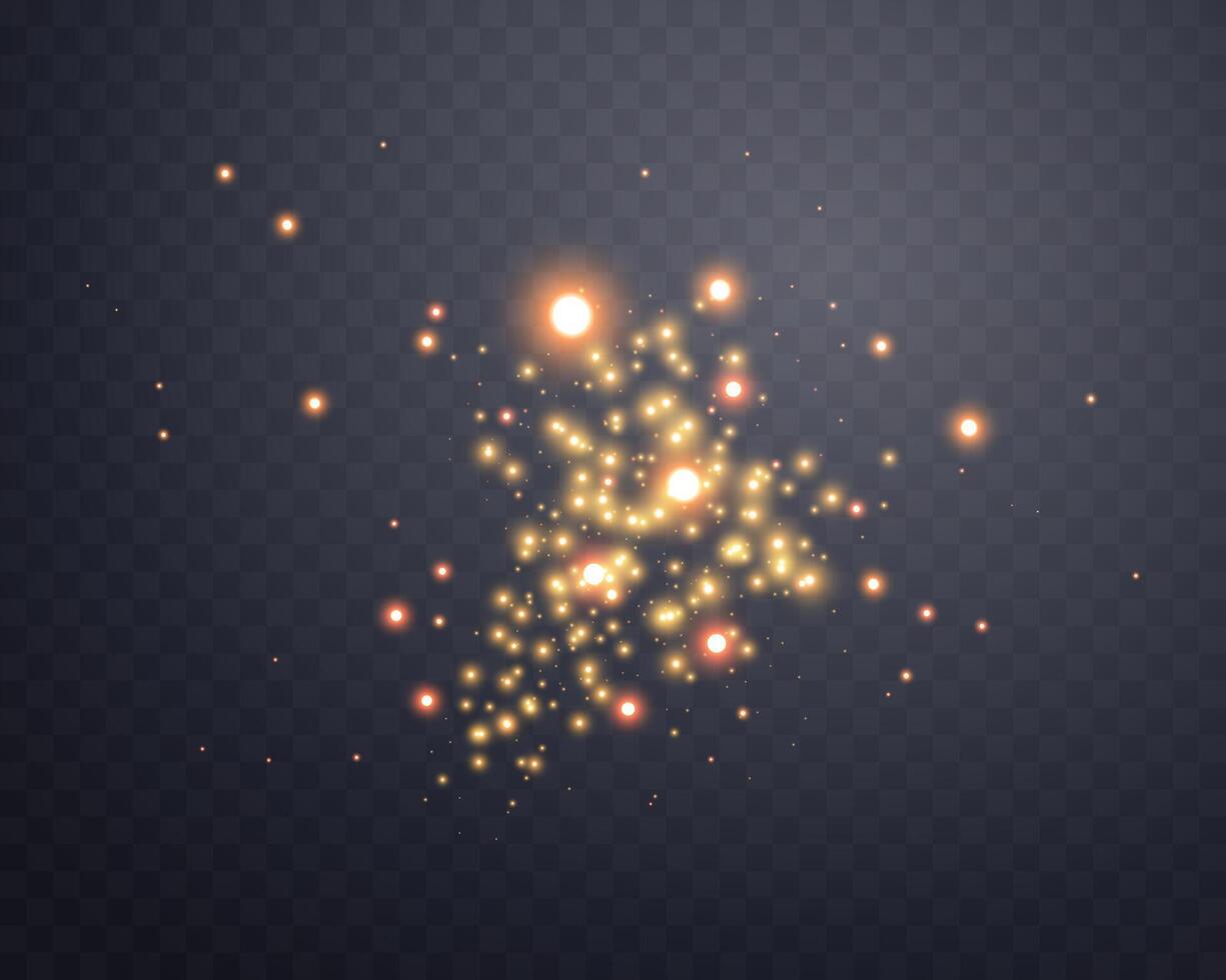 Pink glittering dots, particles, stars magic sparks. Glow flare light effect. Pink luminous points. Vector particles