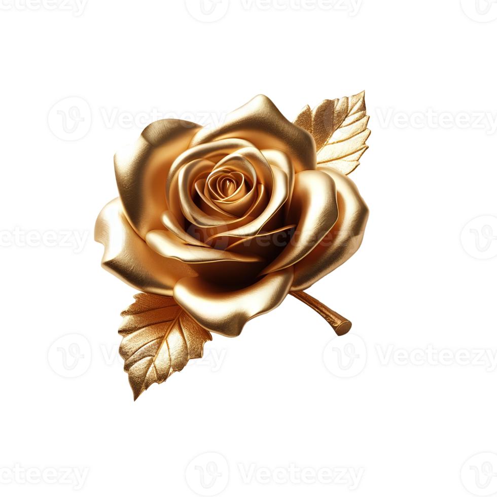 AI generated Golden Rose Png