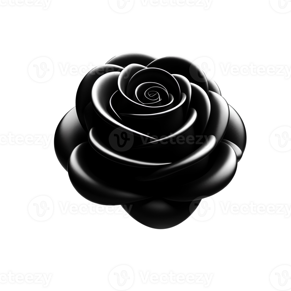 AI generated Black Rose Shape Png