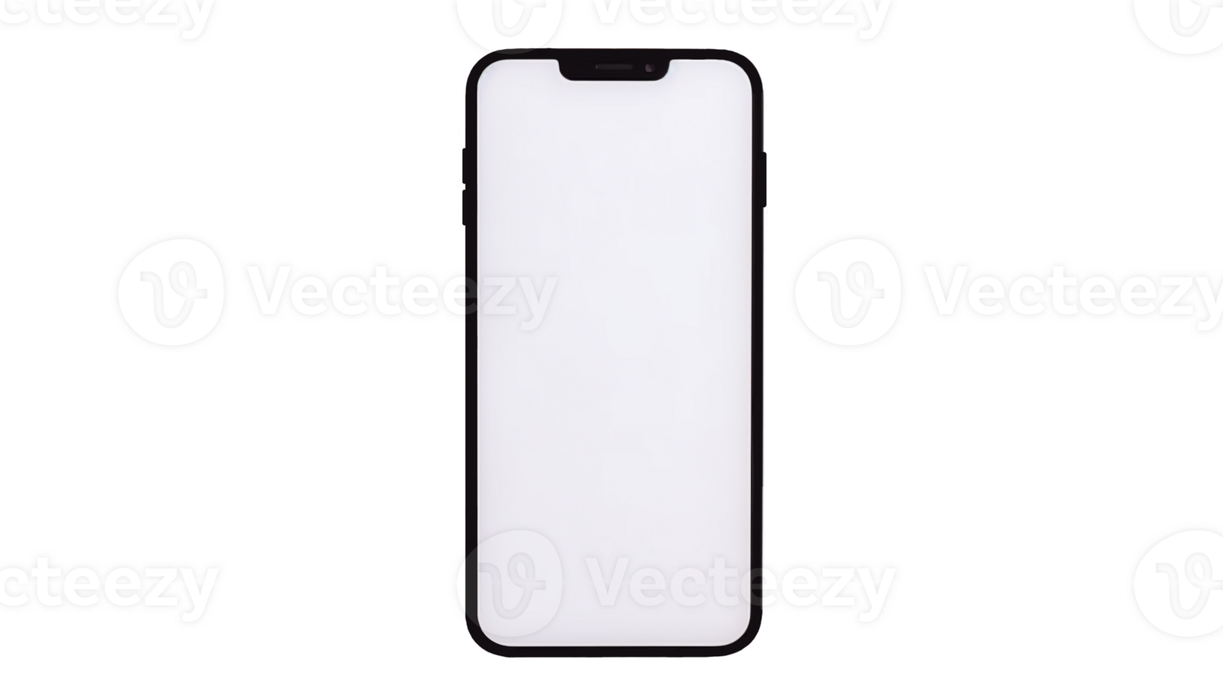 AI generated blank transparent smartphone mockup png