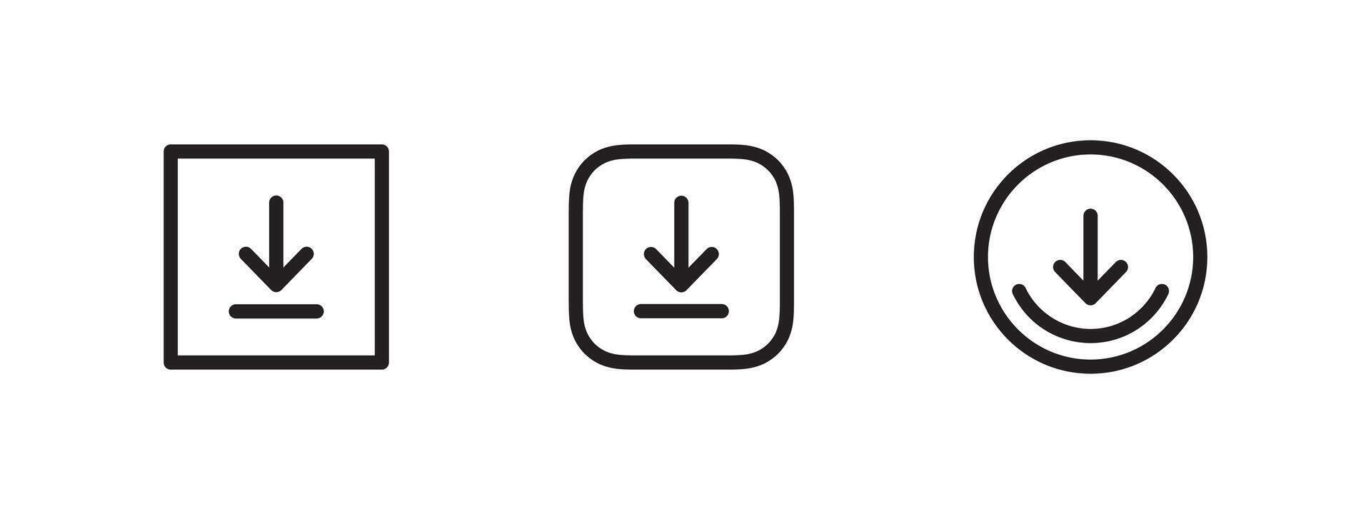 File download icons. Linear vector icons