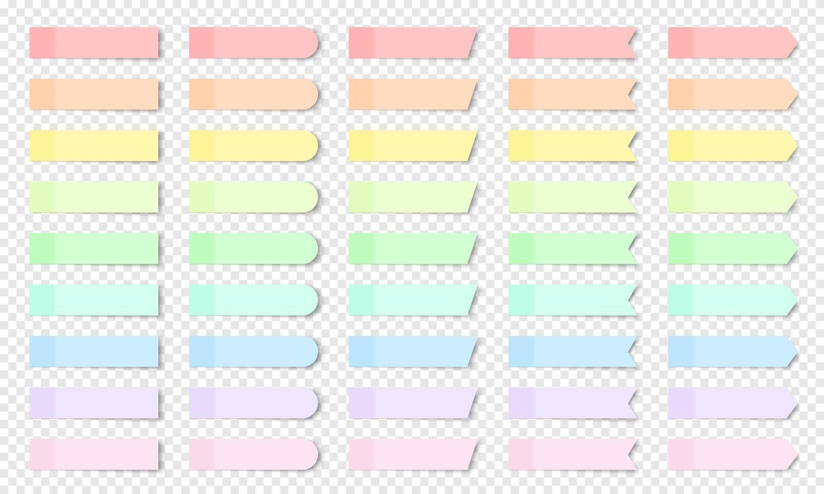 Pastel colored realistic sticky notes isolated. vector