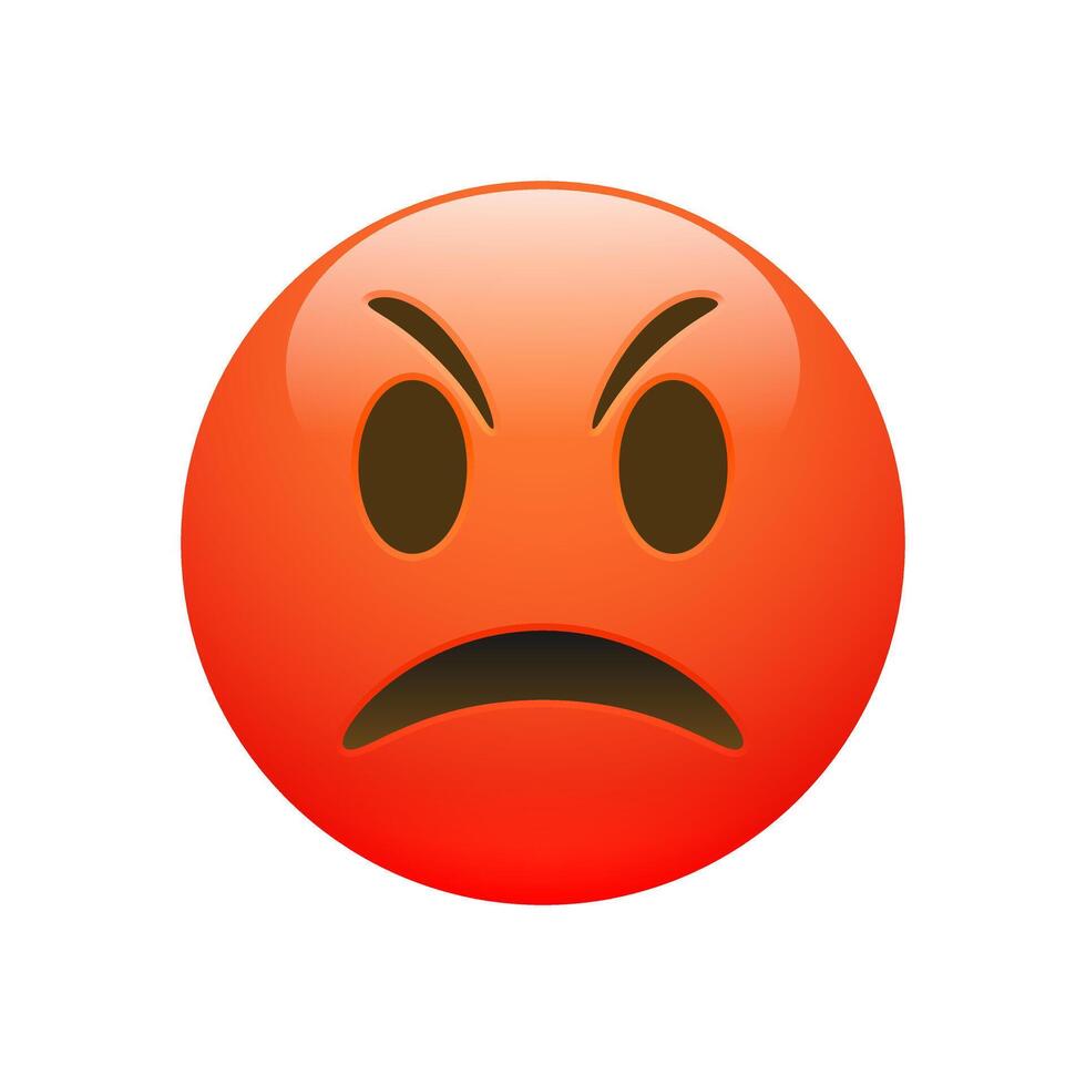 Vector Emoji red angry sad face