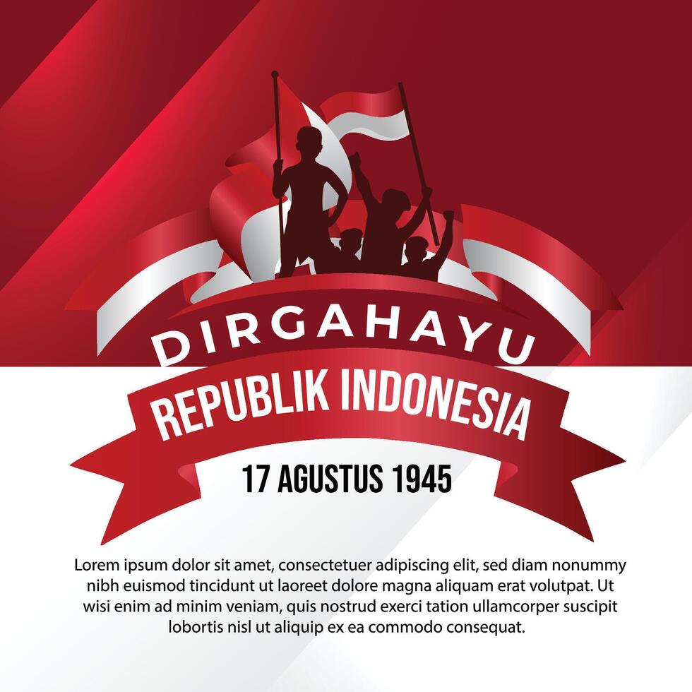 Greeting card of indonesia independence day vector