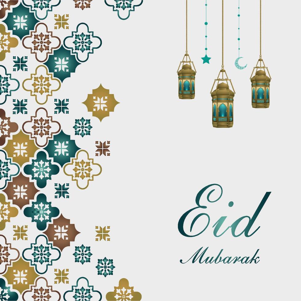 eid Mubarak lujoso diseño creativo vector. prima eid saludo modelo. vector