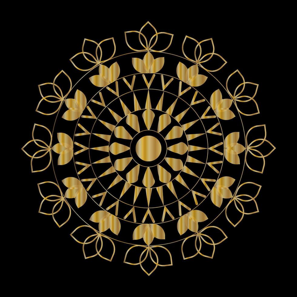 Gradient golden mandala design vector