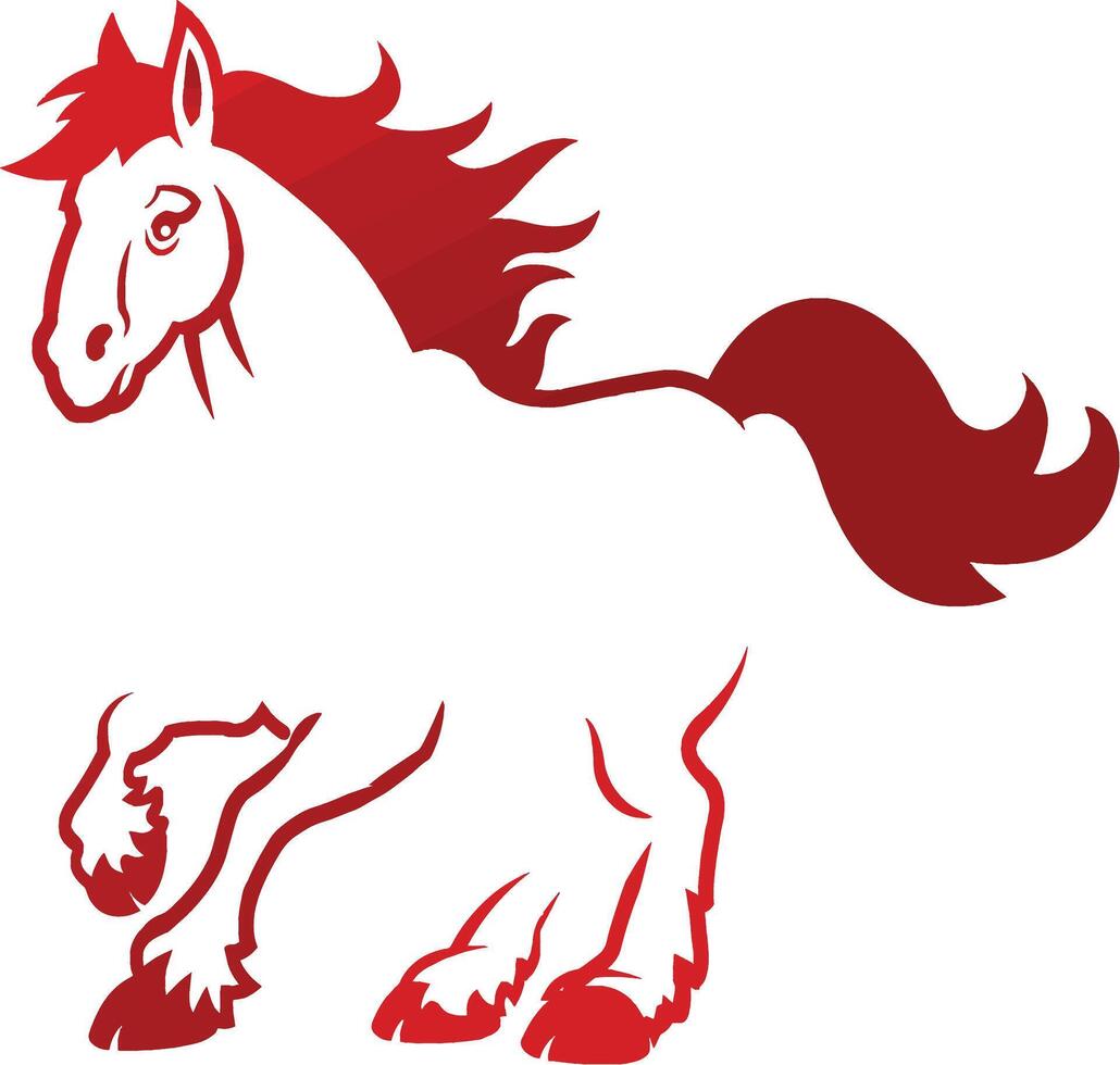 clydesdale caballo logo vector ilustración obra de arte