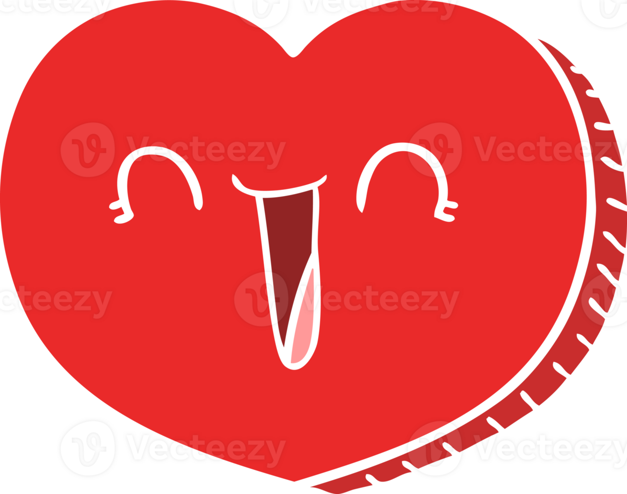 flat color style cartoon love heart png