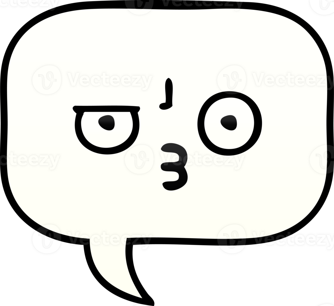 gradient shaded cartoon of a speech bubble png