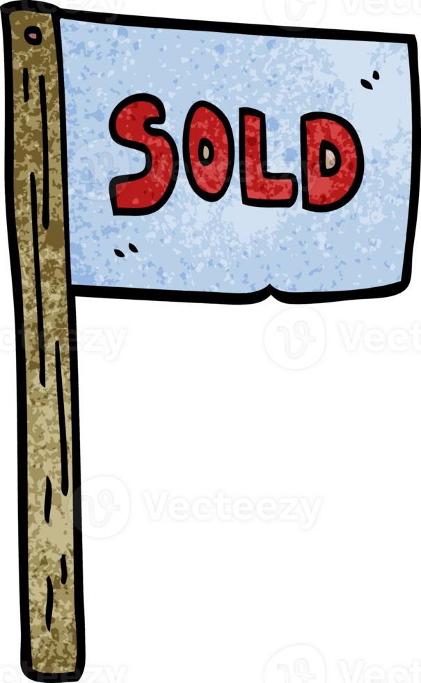 cartoon doodle sold sign png