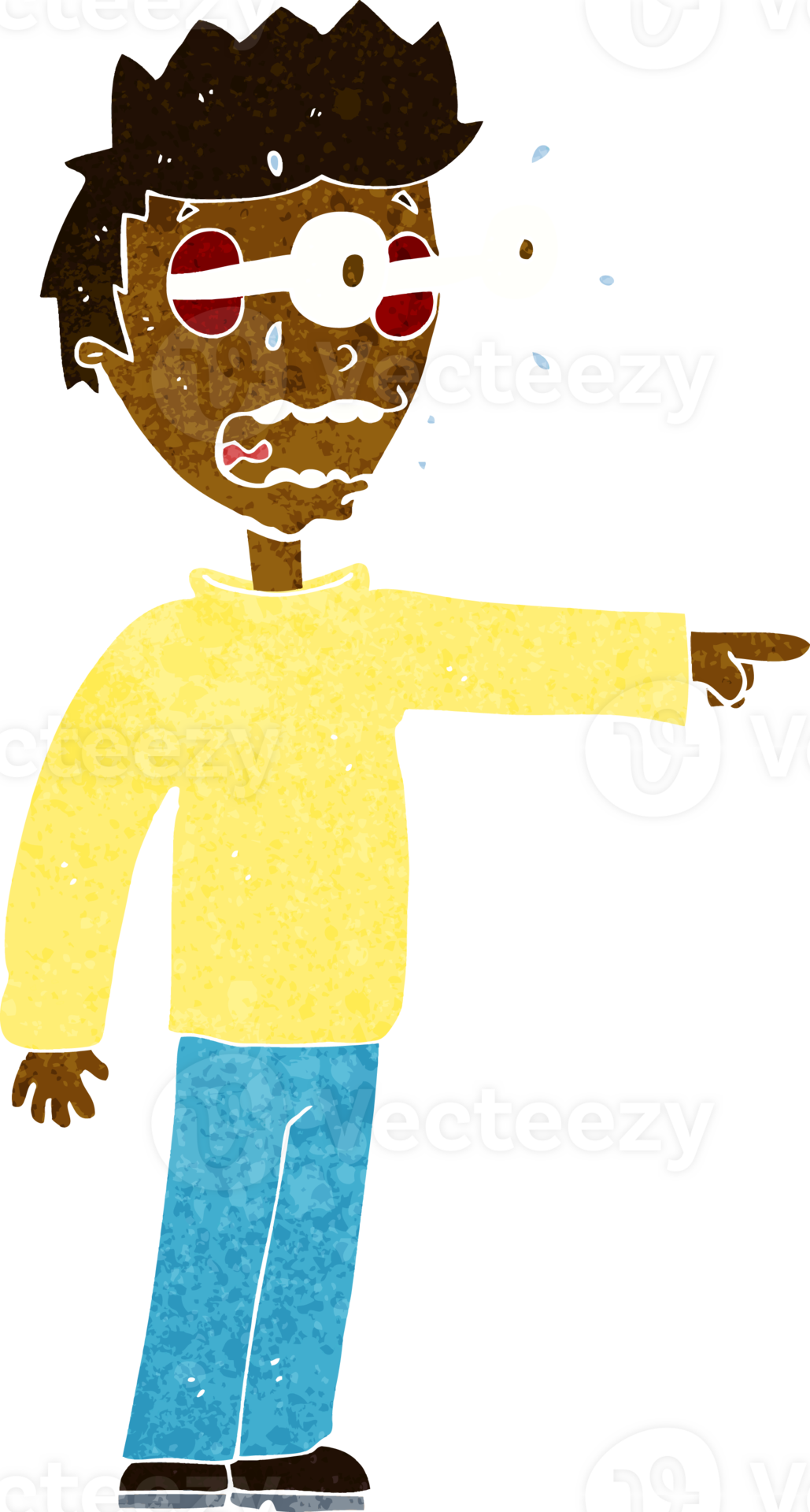 cartoon man with popping out eyes 42548399 PNG