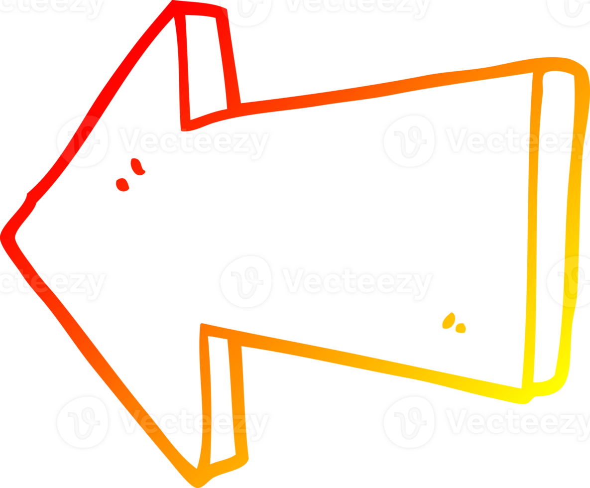 ligne de gradient chaud dessin dessin animé flèche pointant png