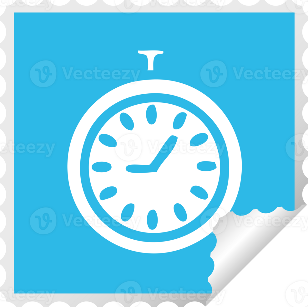 square peeling sticker cartoon time stopper png