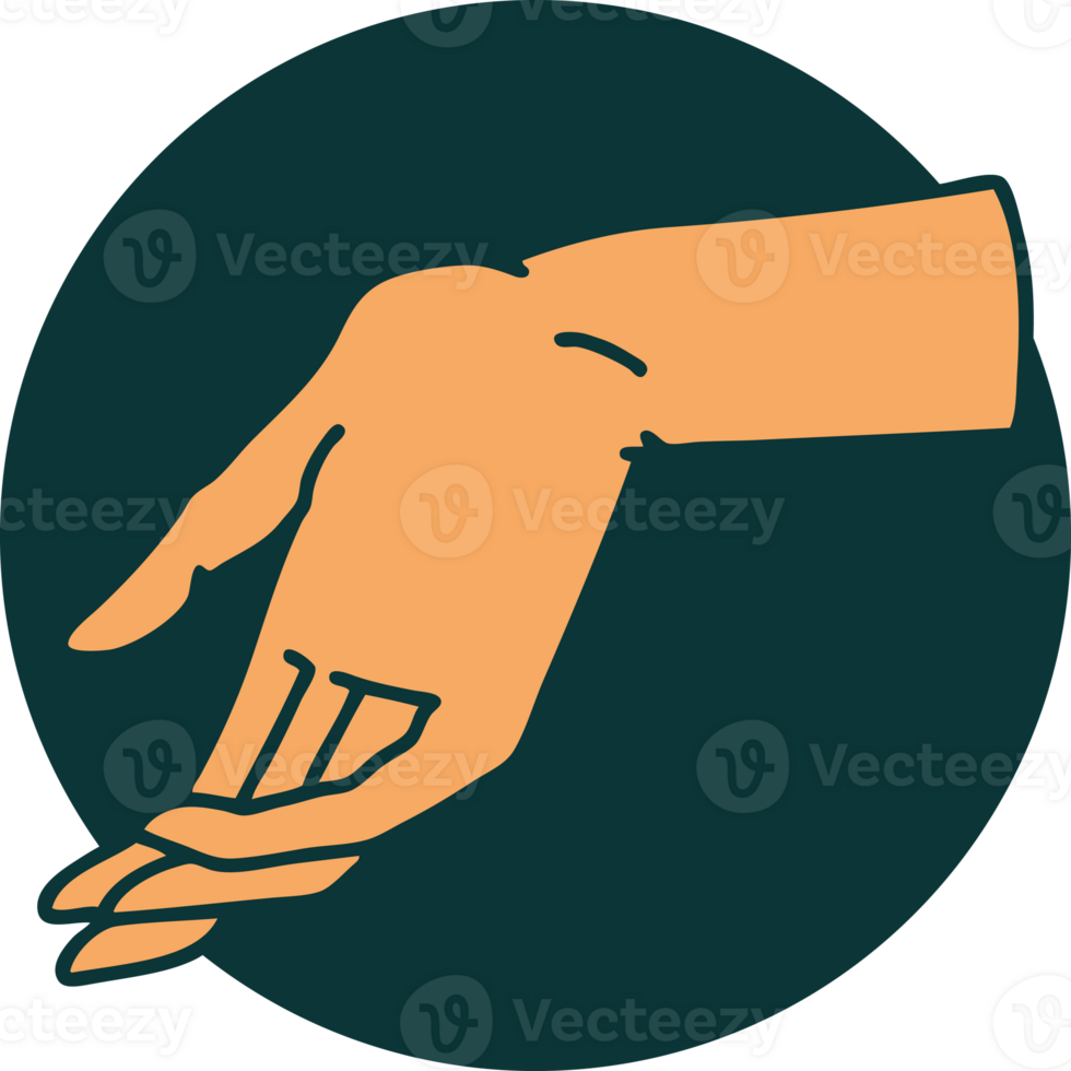 tattoo style icon of a hand png