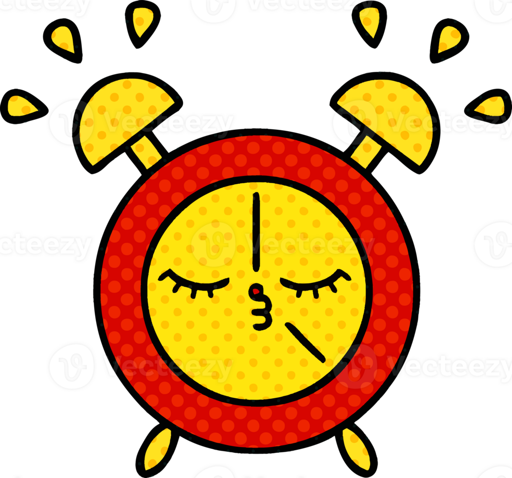 comic book style cartoon alarm clock png