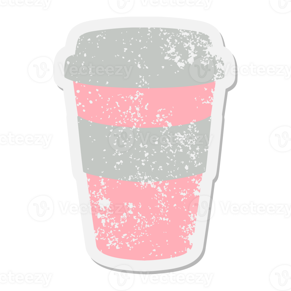 take out coffee cup grunge sticker png