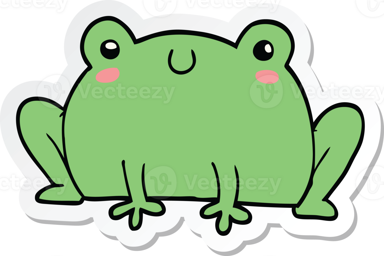 sticker of a cartoon frog png