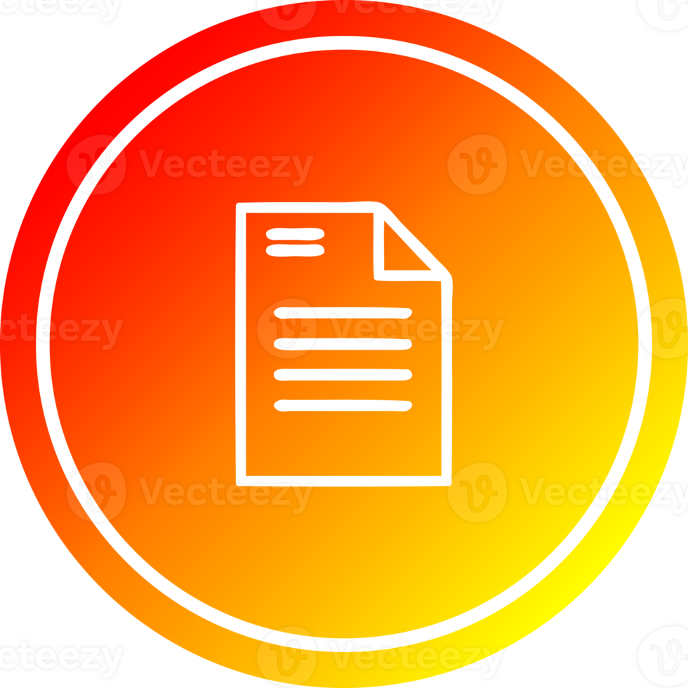 official document circular in hot gradient spectrum png