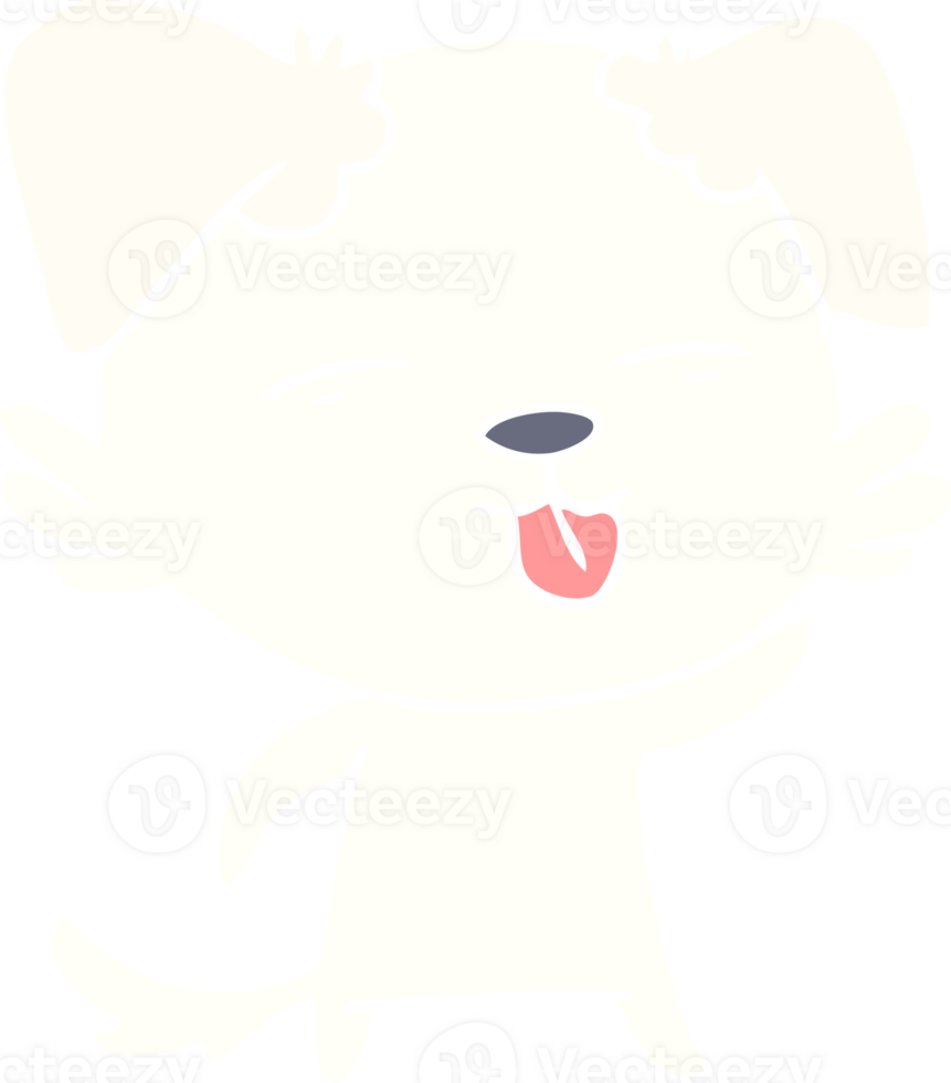 flat color style cartoon dog sticking out tongue png