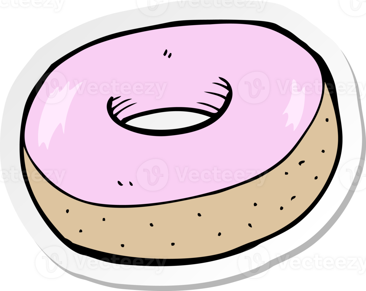 sticker of a cartoon donut png