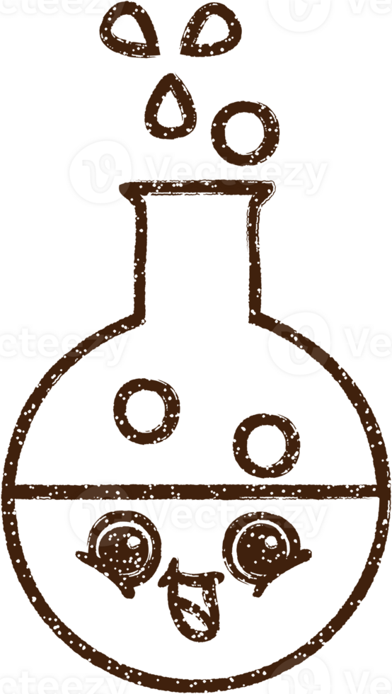 desenho a carvão de copo de ciência png