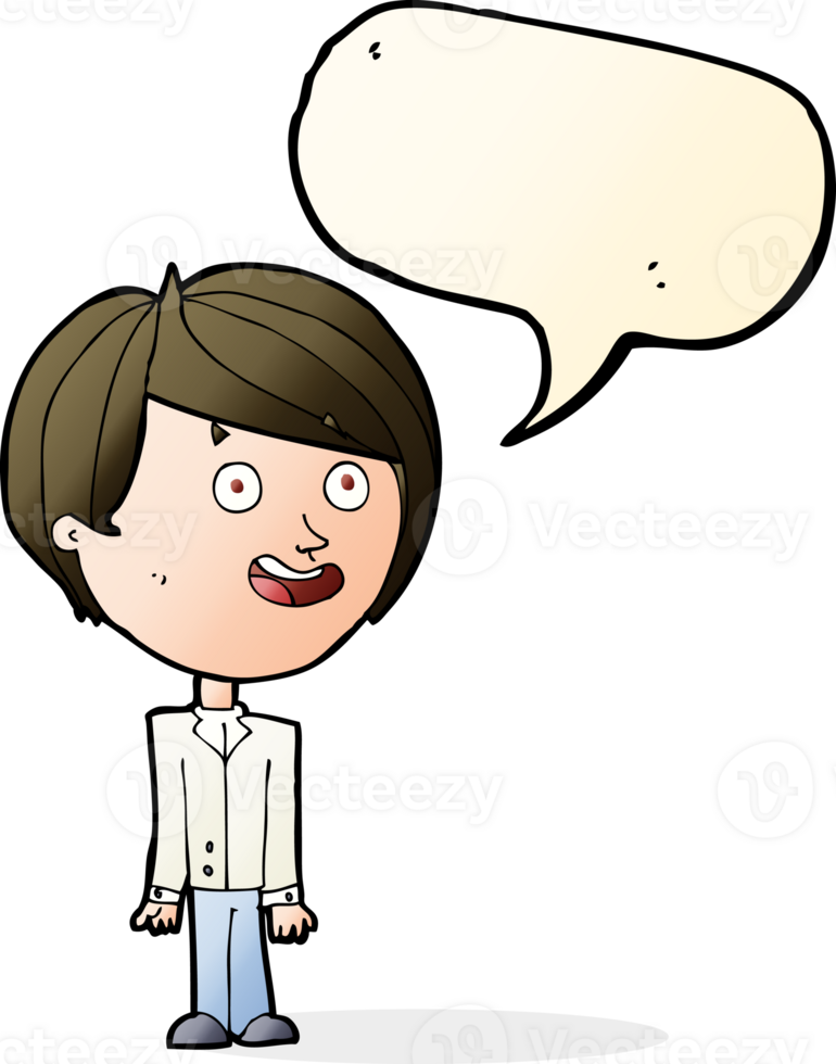 cartoon happy surprised boy with speech bubble png