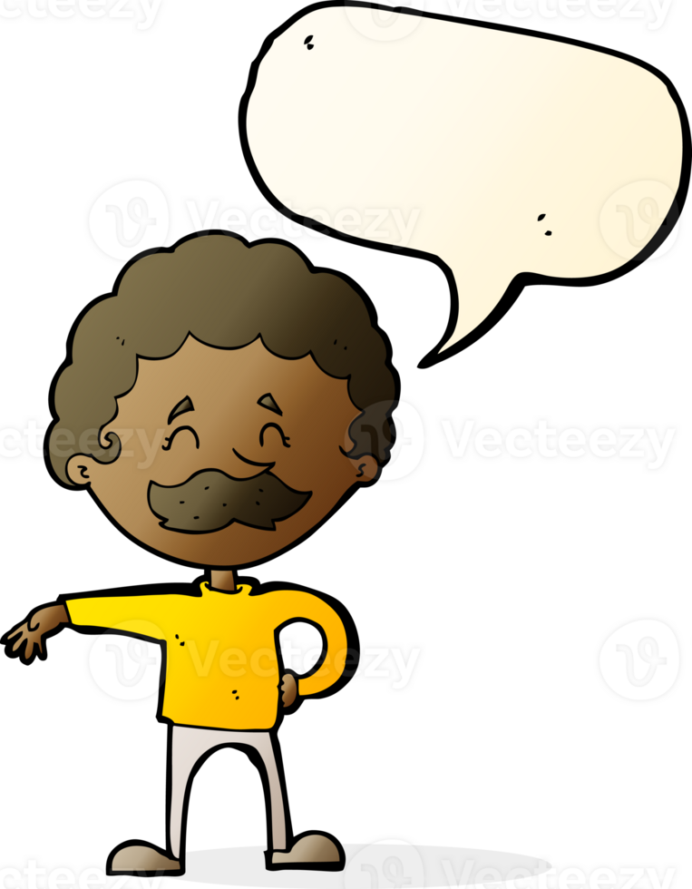 cartoon man making camp gesture with speech bubble png