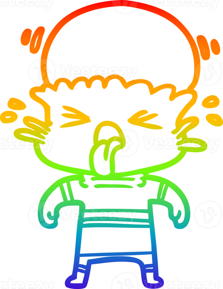 rainbow gradient line drawing weird cartoon alien png
