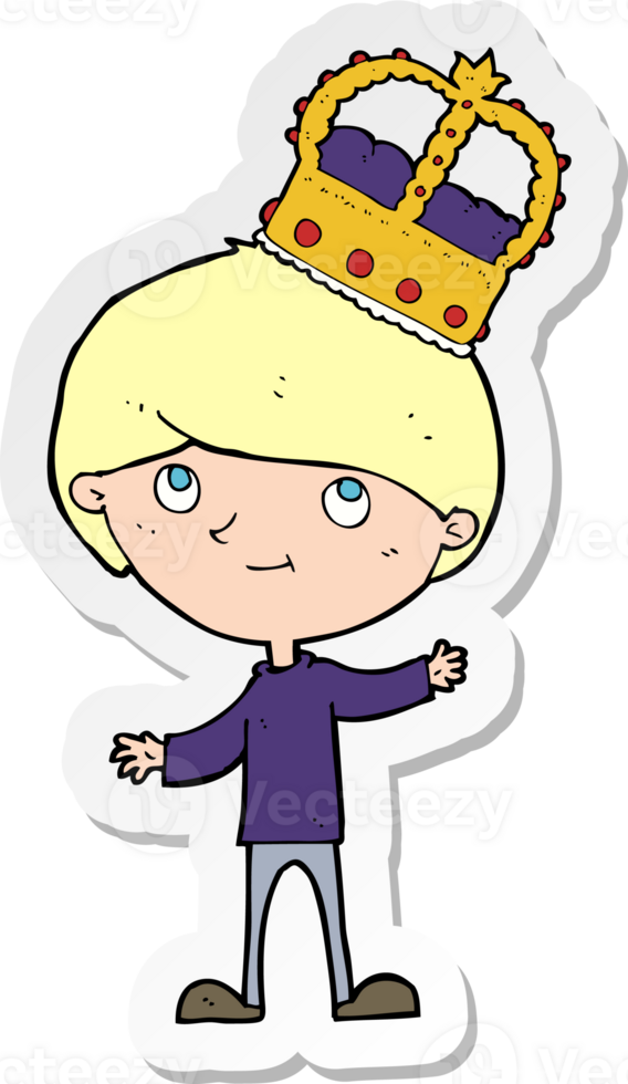 sticker of a cartoon person wearing crown png
