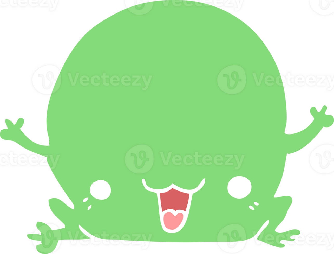 flat color style cartoon frog png