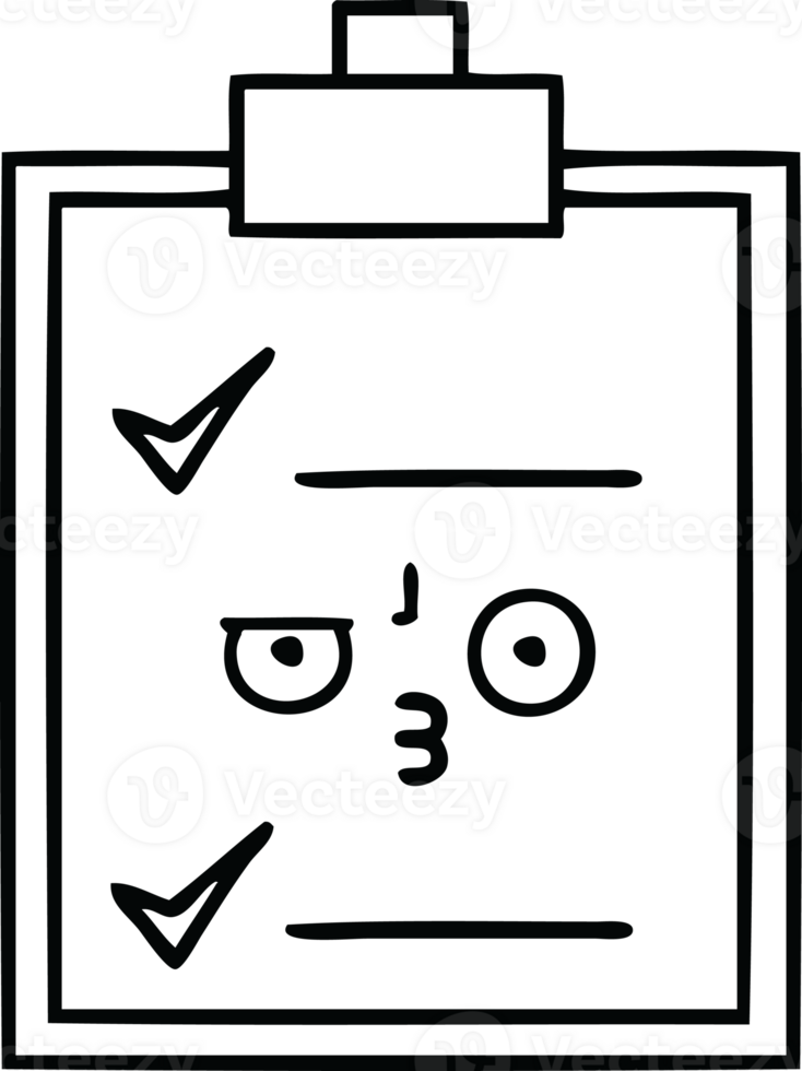 line drawing cartoon check list png