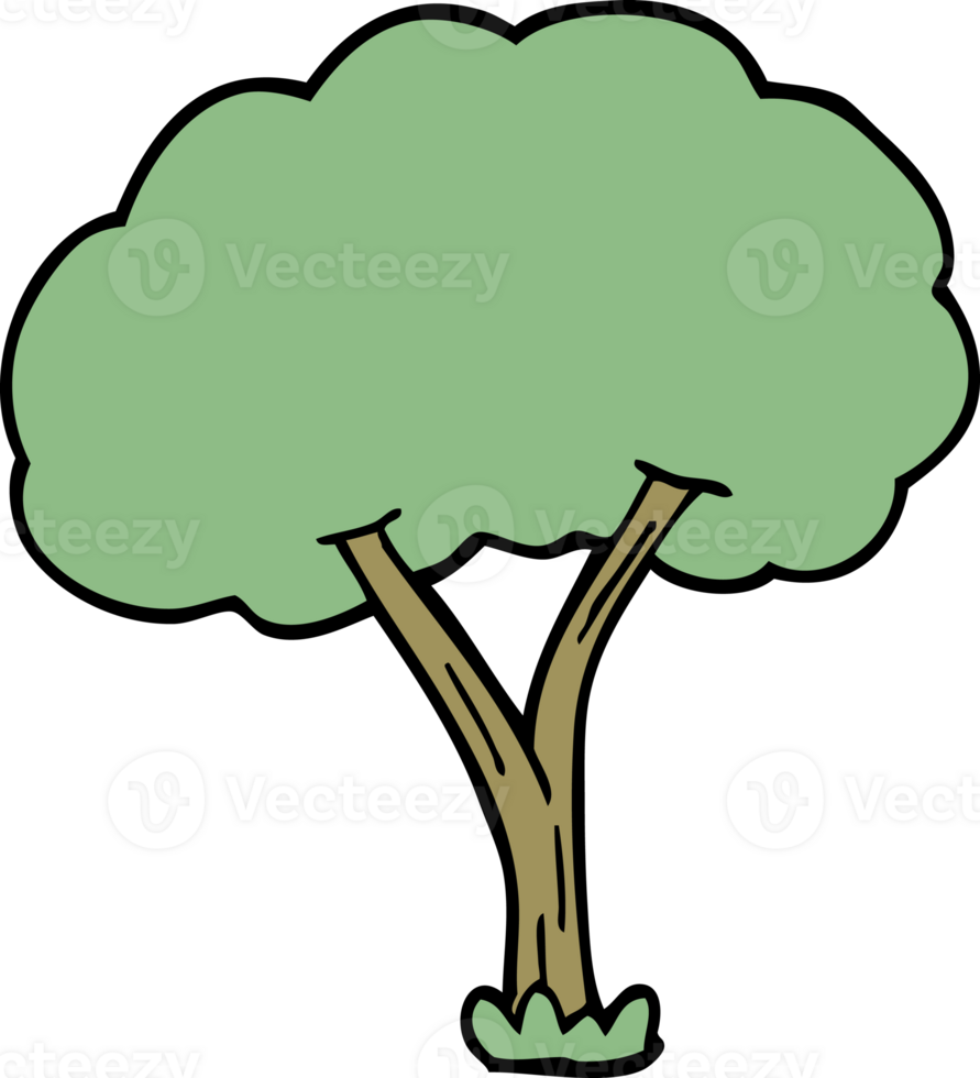cartoon doodle blooming tree png