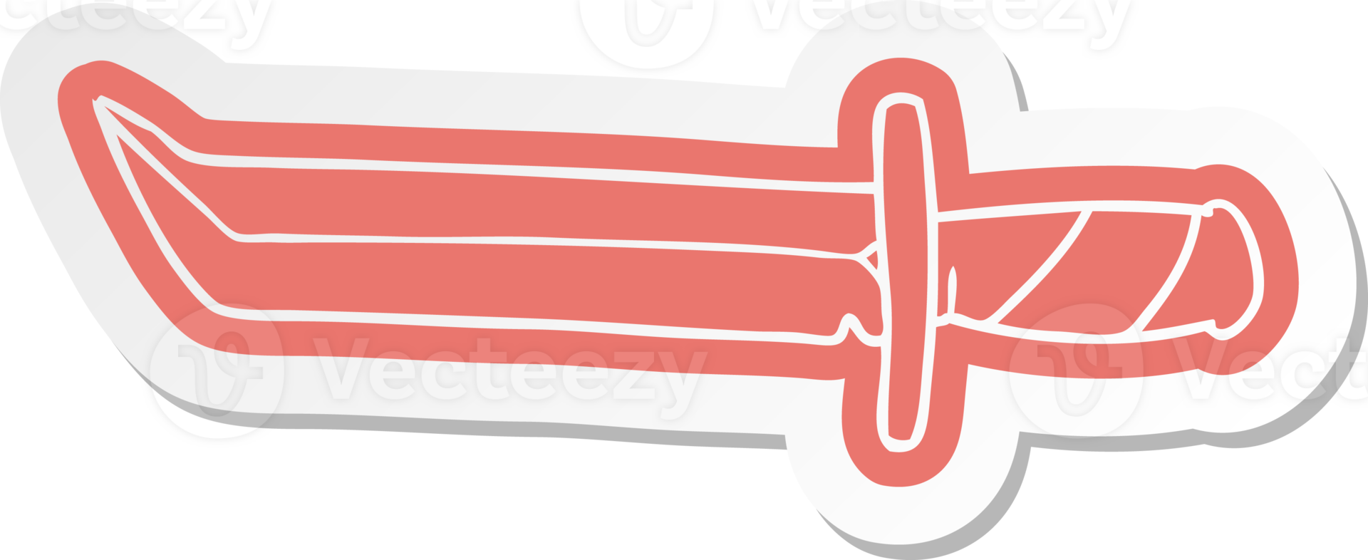 cartoon sticker of a short dagger png