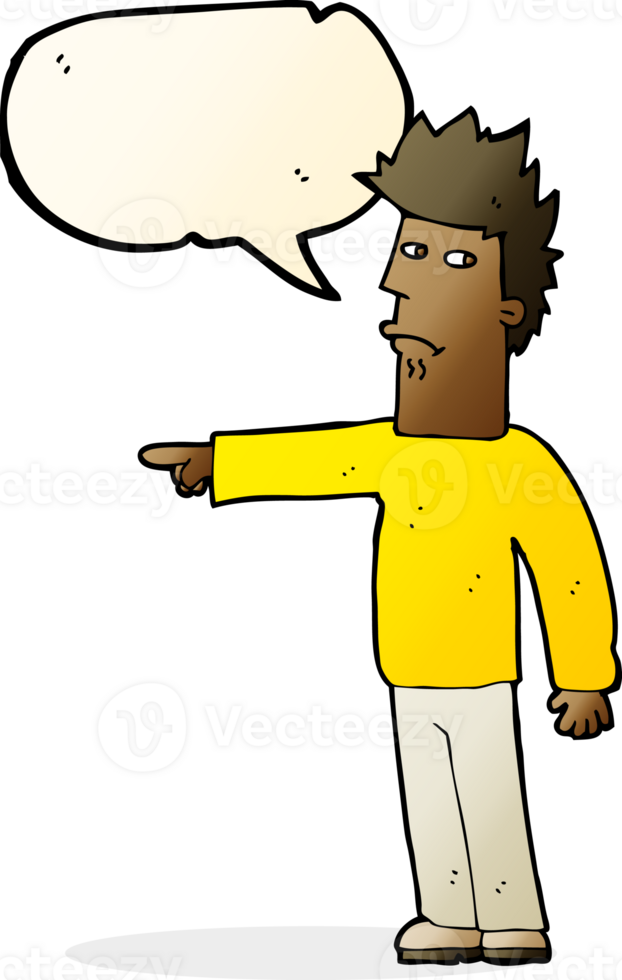 cartoon man pointing with speech bubble png