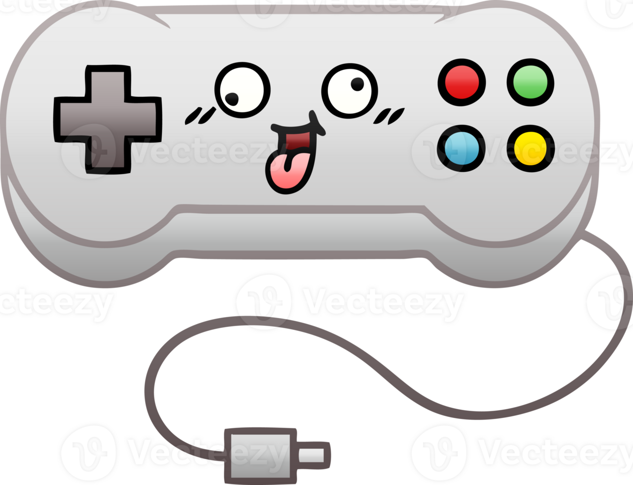 gradient shaded cartoon game controller png