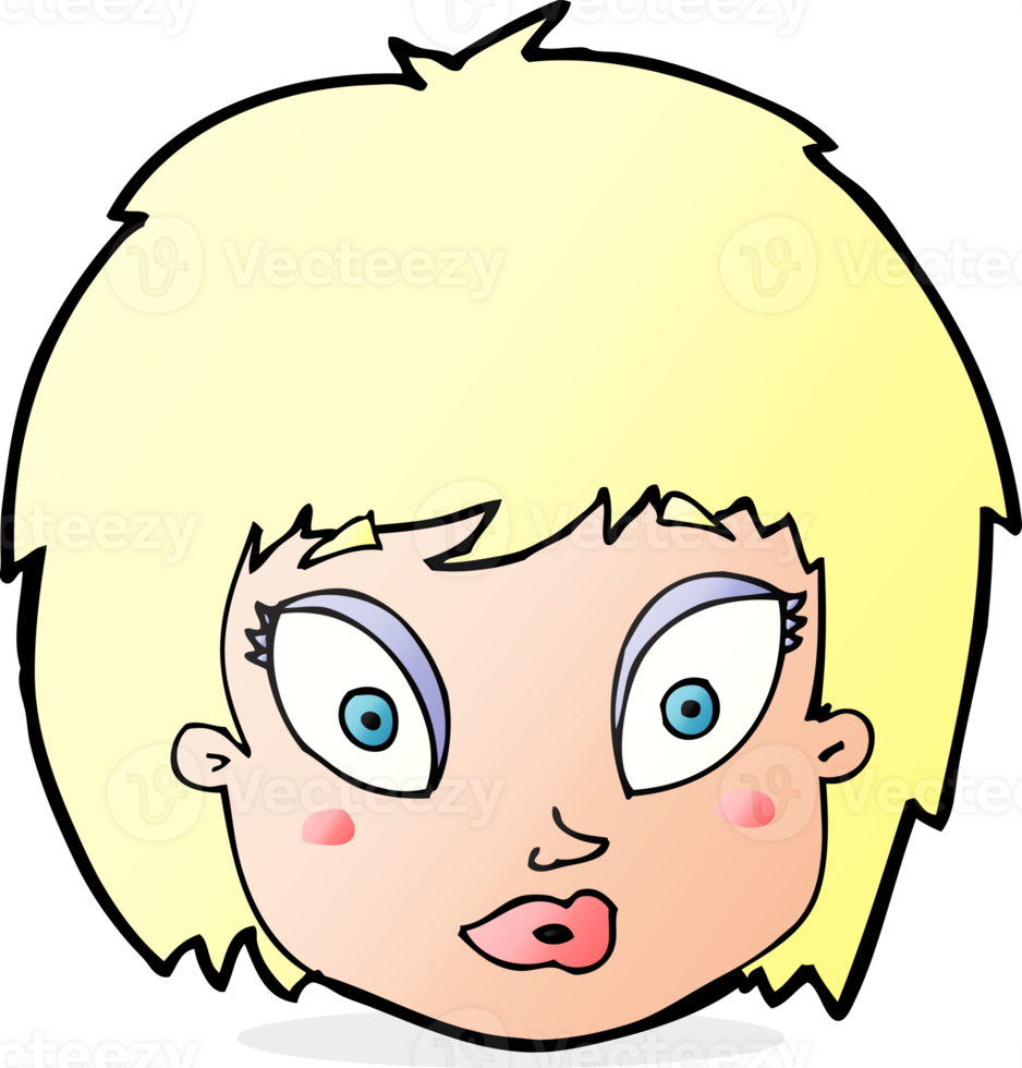 cartoon surprised female face png