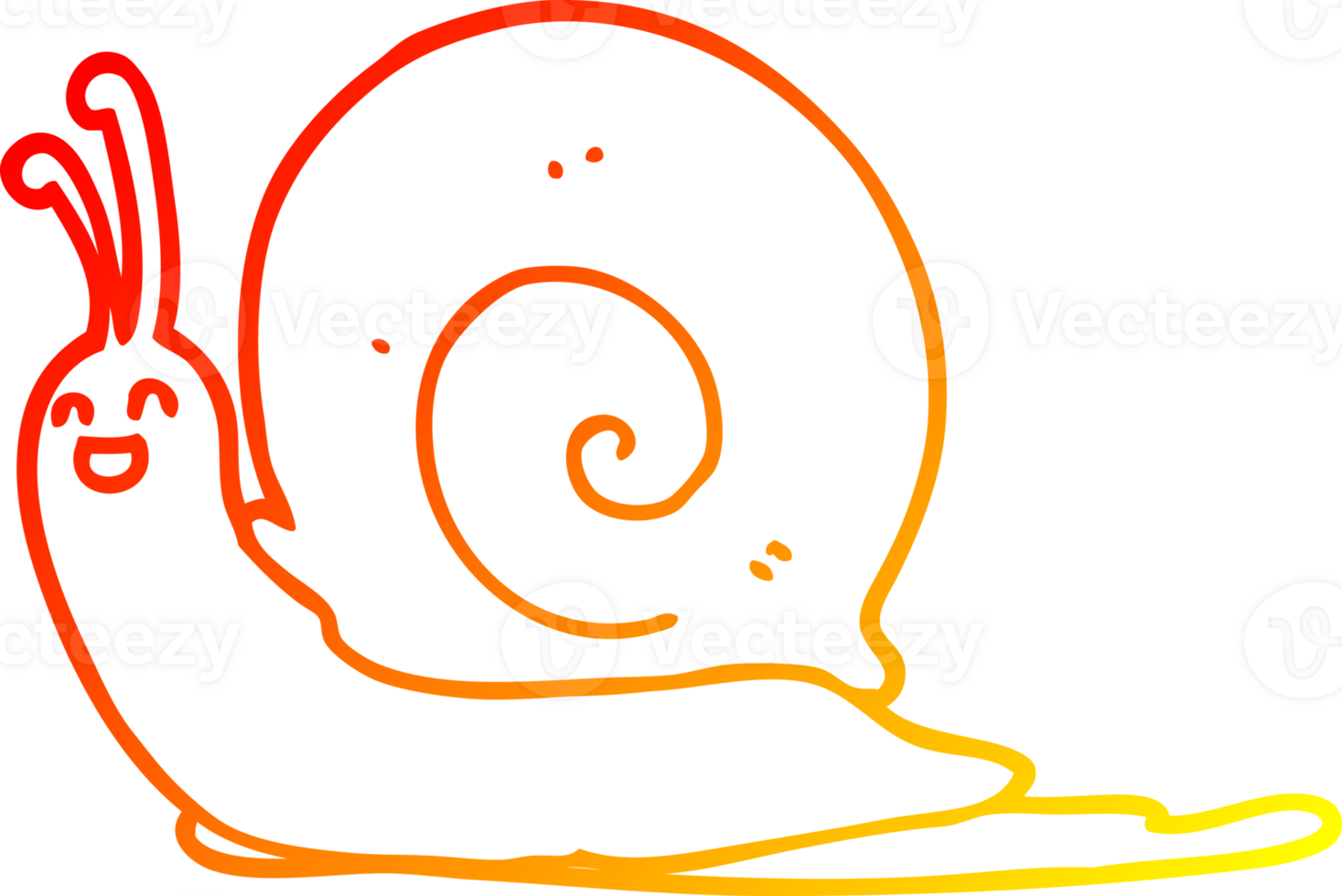 warm gradient line drawing cartoon snail png