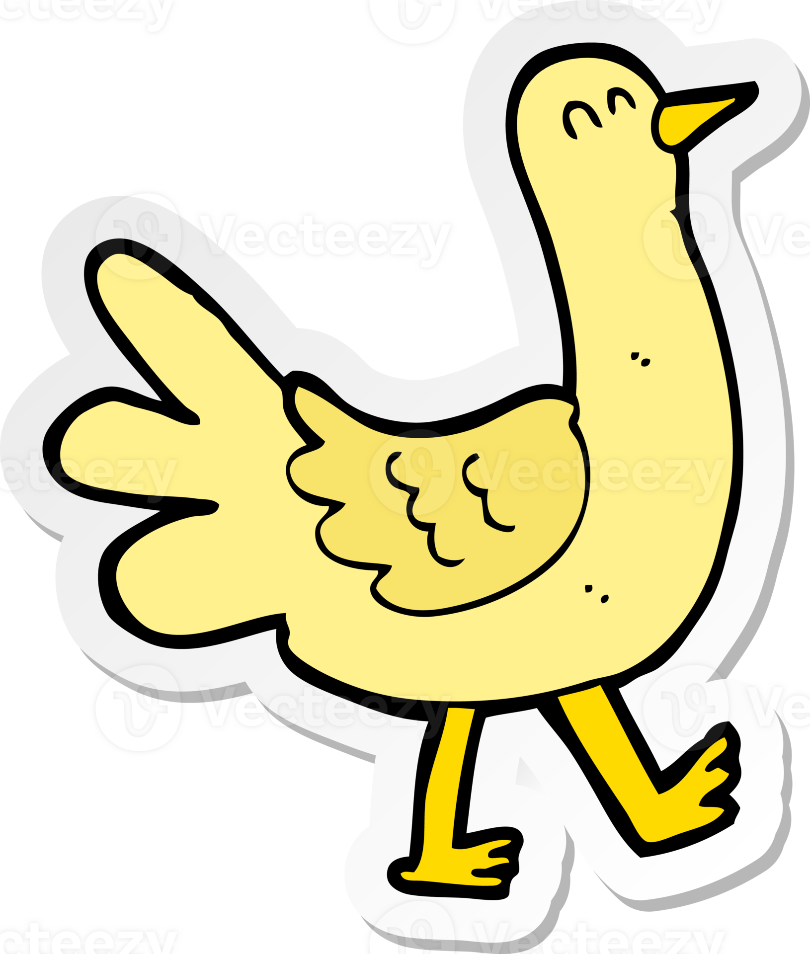 sticker of a cartoon walking bird 42550557 PNG