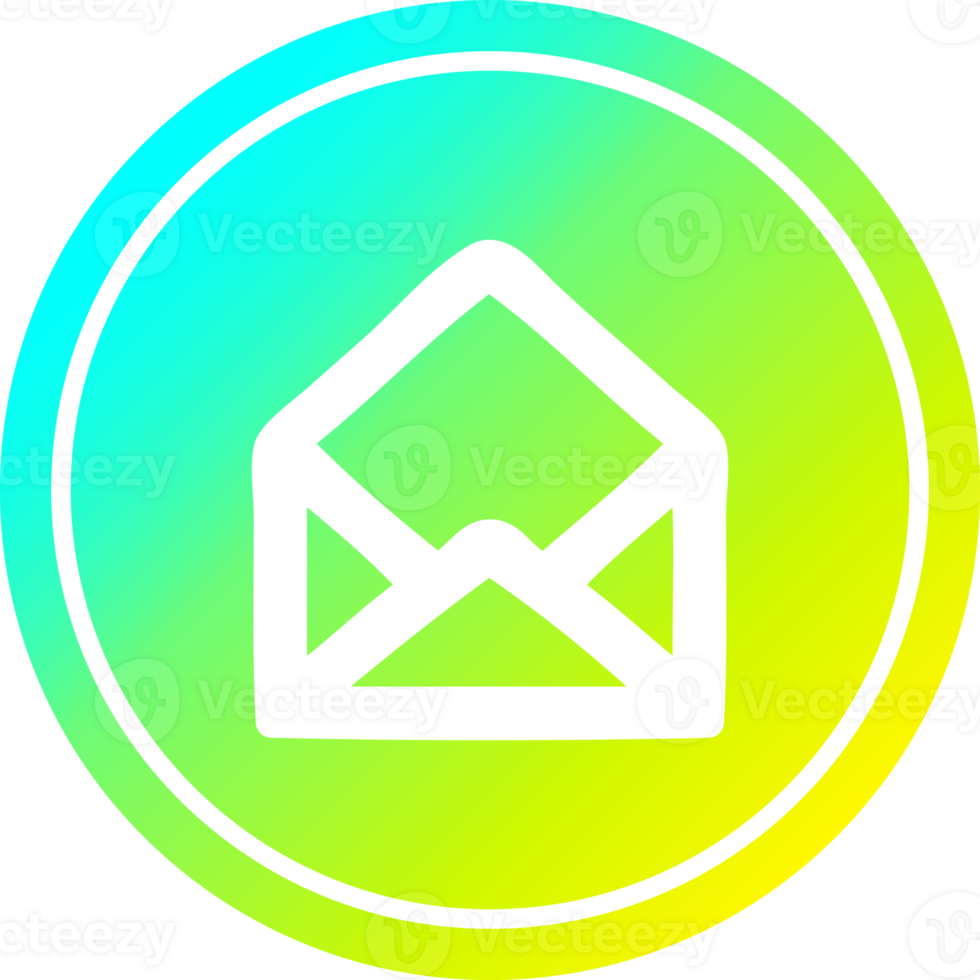 envelope letter circular in cold gradient spectrum png