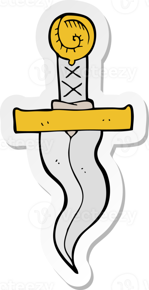 sticker of a cartoon dagger png