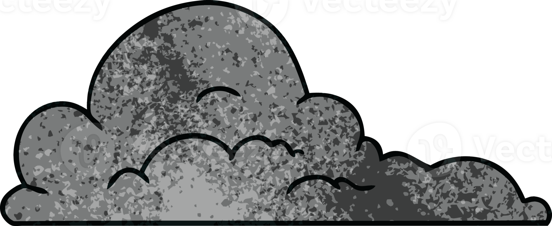 textured cartoon doodle of white large clouds png