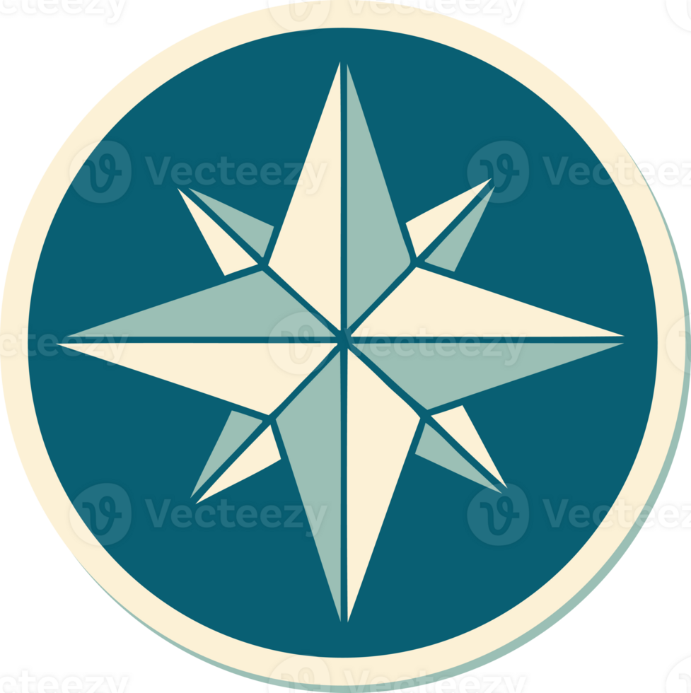 tattoo style sticker of a star png