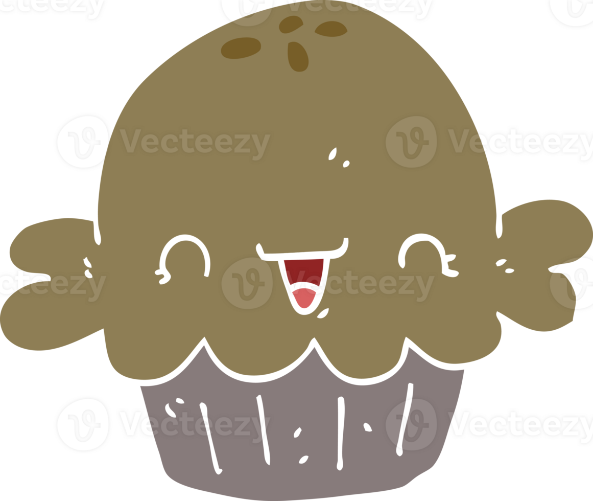 cute flat color style cartoon pie png
